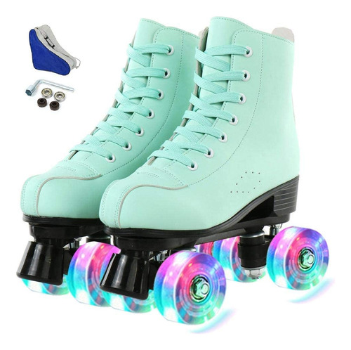 Patines De Ruedas Para Mujer, Para Exteriores, De Cuero, Par