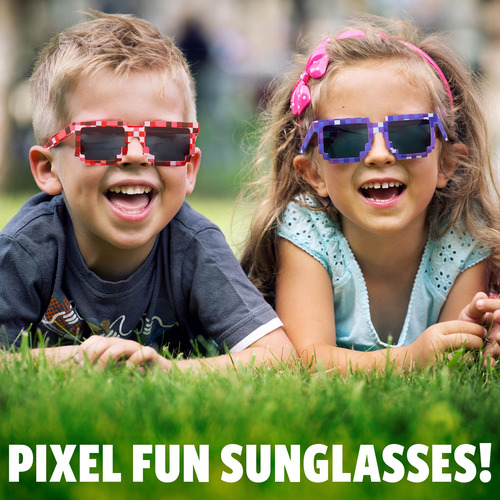 Gafas De Sol Pixel Coloridas, Paquete De 12 Lentes Pixeladas