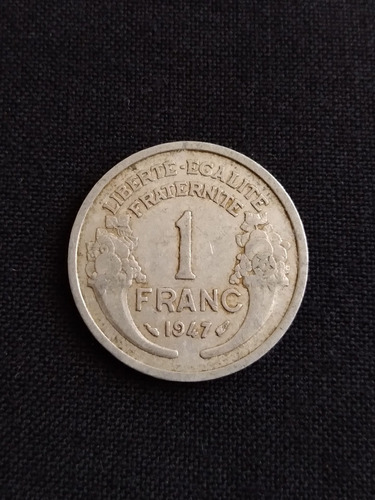 Moneda Francia 1 Franco Aluminio 1947. J