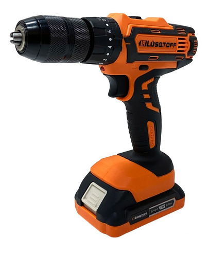 Taladro Atornillador Percutor 13mm Lusqtoff 18v 2 Bat Profes Color Naranja Frecuencia 50