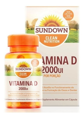 Vitamina D 2000 Ui Sundown Importada 200 C D3 Colecalciferol