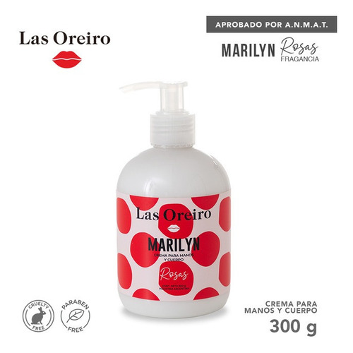 Las Oreiro Crema Para Manos Y Cuerpo Marilyn X 300g Rosas