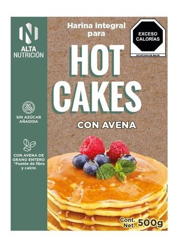 Harina Integral Para Hot Cakes Con Avena Alta Nutricion 500g