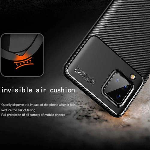 Funda Silicona Fibra Carbono Para Galaxy A12/m12/f12+mica