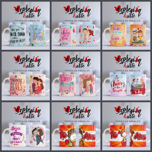 24 Plantillas San Valentin - Parejas Enamoradas Frases Tazas