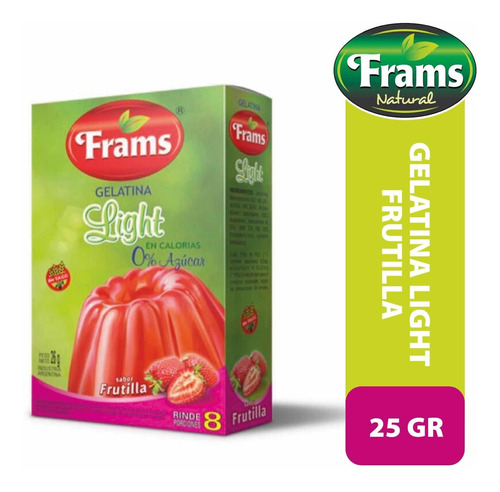 Gelatina Light Sabor Frutilla Frams X 26 Grs. Sin Tacc