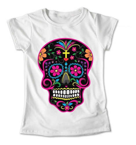 Blusa Colores Playera Flores Calaveras Dia De Muertos #271