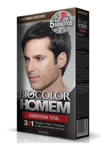 Kit Tintura Biocolor  Homen tom castanho escuro para cabelo
