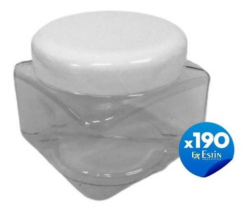 Imagen 1 de 10 de Potes Plasticos 200 Cc Cuadrado Cristal Pvc X 190 Un.