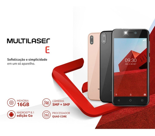 Telefone Celular Smartphone Multilaser+ Bateria Extra Brinde