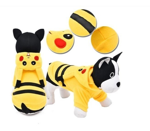 Saco Ropa Pikachu Pokemon Perro Gato Mascota Abrigado | MercadoLibre