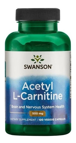 Acetil L-carnitina 500mg 100 Caps De Swanson 