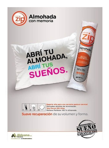 Imagen 3 de 4 de Combox2 Almohadas Zip Inteligente -50x70cm- De Fabrica!!