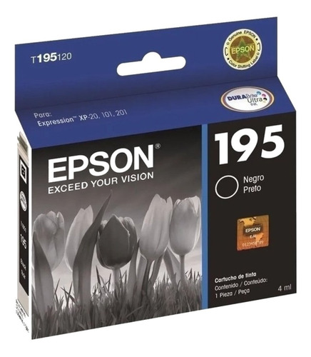 Imagen 1 de 4 de Combo Cartuchos Epson T195 Negro + Colores Xp211 201 Orig
