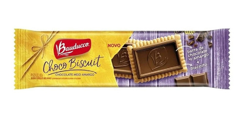 Imagem 1 de 5 de Biscoito Choco Biscuit Meio Amargo Bauducco 80g