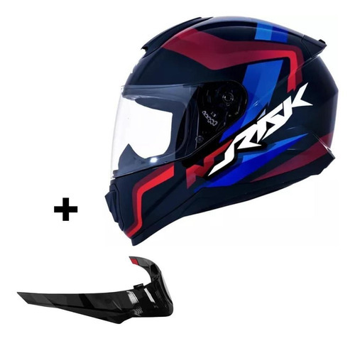 Capacete Norisk Razor Void Vermelho Masculino + Aerofólio Cor Preto Tamanho do capacete 54