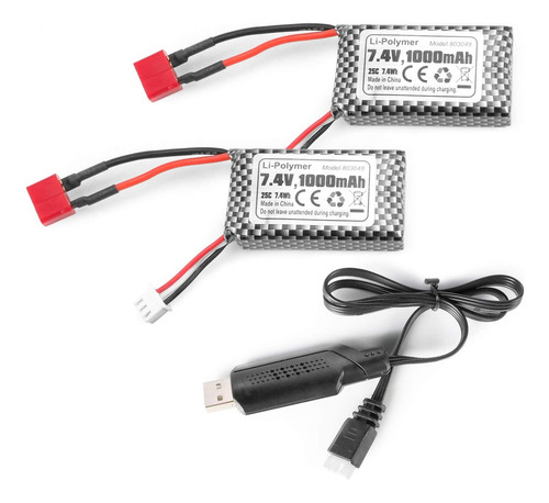 Batería Recargable Li-po De 7.4 V 1000 Mah Para Automóvil Rc