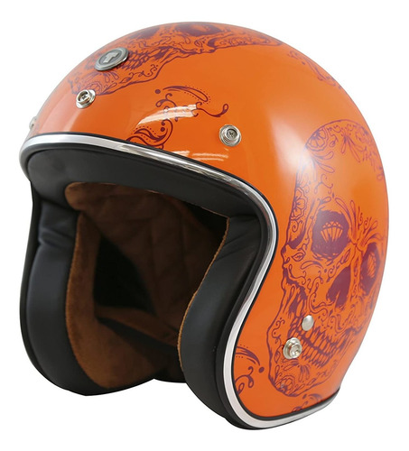 Torc T50 Route 66 Lucky 13 Open Face Helmet With Craneo G...