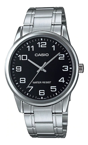 Reloj Casio Mtp V001d Negro Acero Inoxidable Cristal Mineral