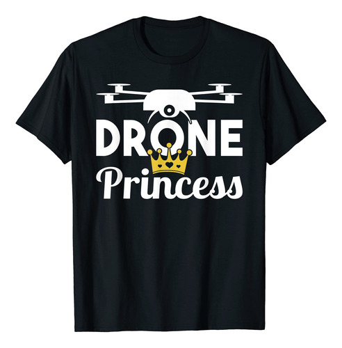 Camiseta Drone Pilot Drone Princess, Negro -