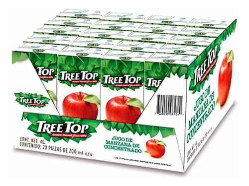 Jugo De Manzana Tree Top 20 Juguitos 200ml Sin Azucar Extra