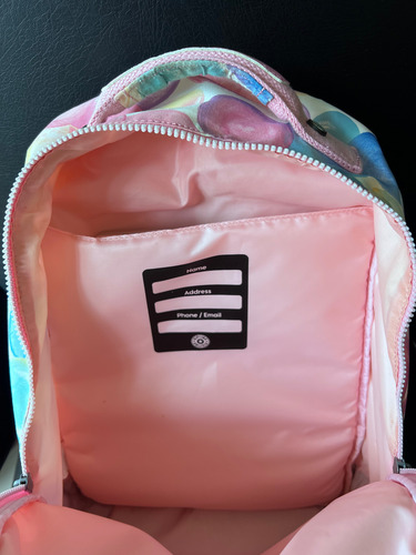 Mochila Kipling Class Room Original Rosa Con Burbujas De Colores Estampado (Usado)