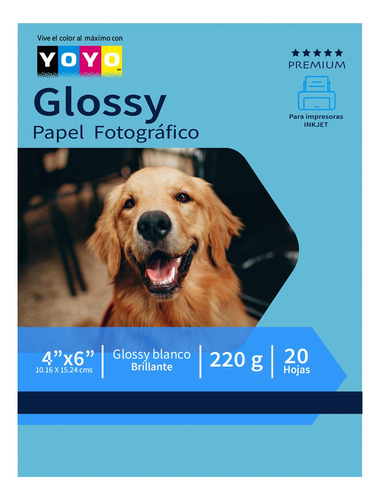  Papel Fotográfico Glossy 4x 6 Tamaño Postal 220grs 20 Hojas