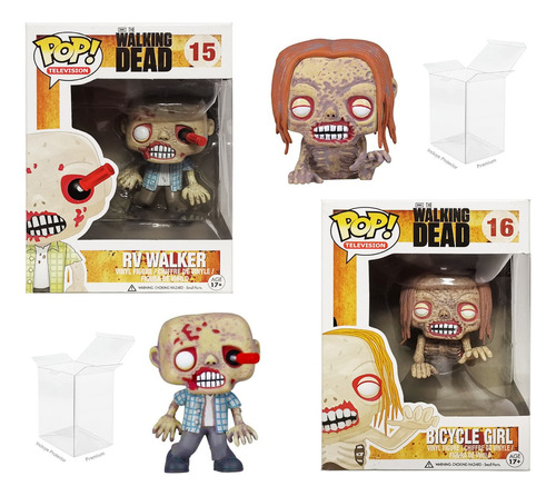 Walking Dead 2 Funko Pop Walker Y Girl Año 2012 Originales