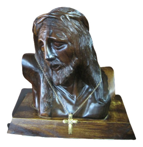 Busto Divino Rostro De Jesus Tallado En Madera
