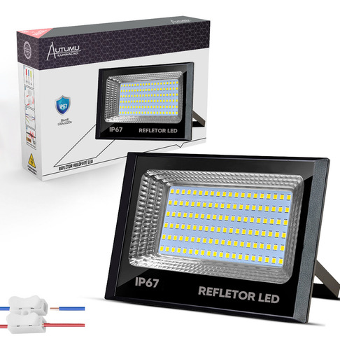 Refletor Flex Led 400w Branco Quente 3500k 127/220V Ip67 1º Linha