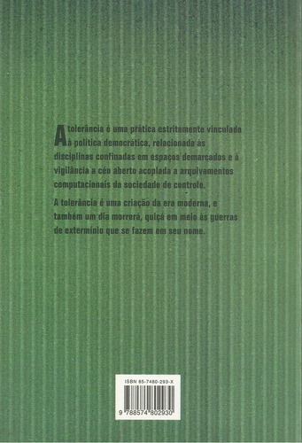 A Intolerância e o Intempestivo, de (Seleccionado(es) por) Passetti, Edson/ Oliveira, Salete. Editorial Ateliê Editorial Ltda - EPP, capa mole em português, 2005