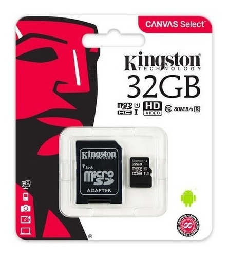 Memoria Micro Sd Kingston 32gb Canvas Select 80 M/s