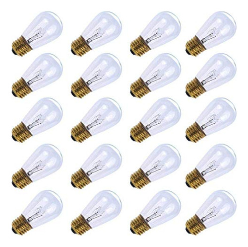 20 Pack S14 Clear Bulbs 11 Watt Warm Replacement Incand...