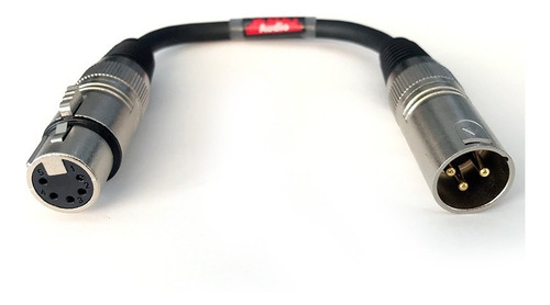 Adaptador Dmx Xlr 5 Pinos Fêmea Xlr 3 Pinos Macho 20cm