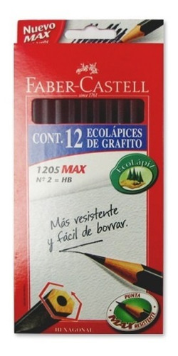 Lápiz Grafito Faber-castell N°2 Hexagonal 12 Unidades