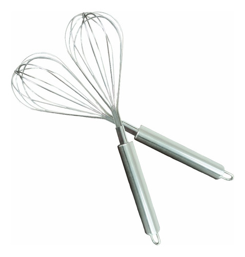 3 Batidores Manuales De Acero Inoxidable Mezclador 27cm