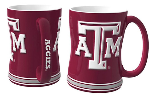 Texas Am Aggies Taza De Café - Relieve Esculpido De 14 Oz