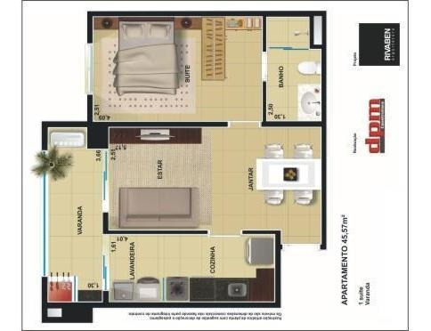 Imagem 13 de 14 de Apartamento Com 1 Dormitório Para Alugar, 45 M² Por R$ 1.400,00/mês - Jardim Palma Travassos - Ribeirão Preto/sp - Ap5715
