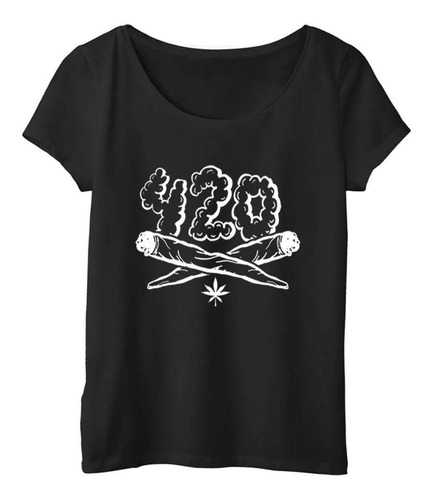 Remera Mujer  Color Cannabis Chala Humo Cigarrillos 420 M2