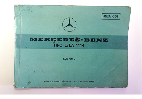 Manual Mercedes Benz Tipo L/la 1114 - 1975