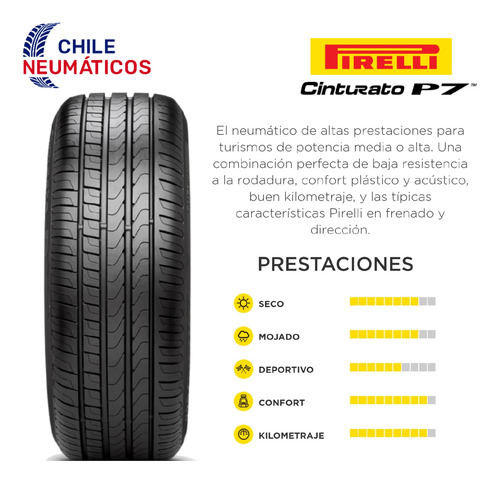 205/45 R17 88v Xl Neumáticos Pirelli P7cint