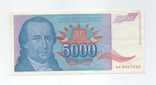 Jugoslavia 5000 Dinara 1994
