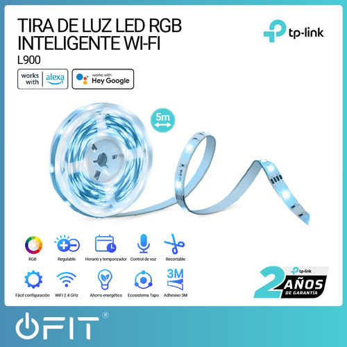 Imagen 2 de 10 de Tira De Luz Led Wi-fi Rgb 5mts Inteligente Streaming Tp-link