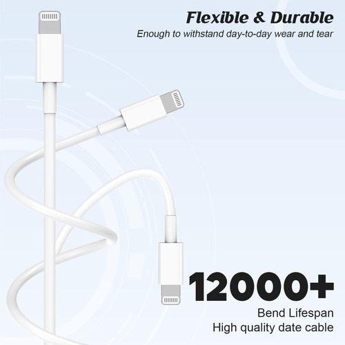 Cargador Rápido Para iPhone. Certificado Apple Mfi: Bloque D