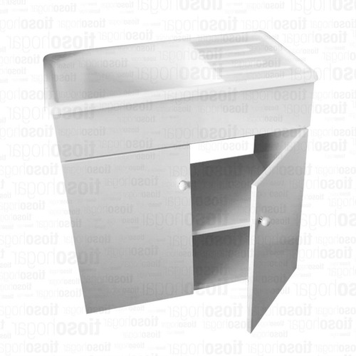 Imagen 8 de 10 de Mueble Lavadero Mdf Laqueado + Pileta 75 X 45 Fibr Envio