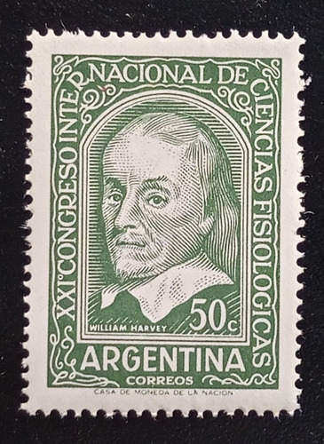 Argentina, Sello Gj 1120 W Harvey 50c Error 1959 Mint L17161