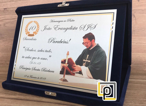 Imagem 1 de 1 de Placa Homenagem Padre, Pastor, Diácono, Médico