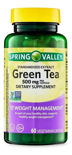 Green Tea 500mg Spring Valley 60 Capsulas Imp Eua