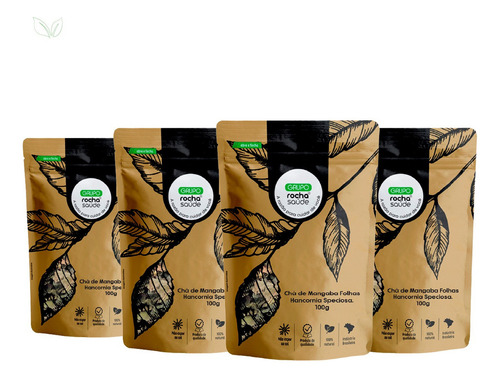 Kit 4 Pct Chá De Mangaba Folhas Mangabeira Hancornia Specios