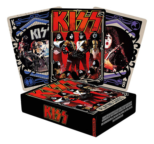 Baraja De Cartas Temática De Kiss Tamaño Póker Acabado Lino